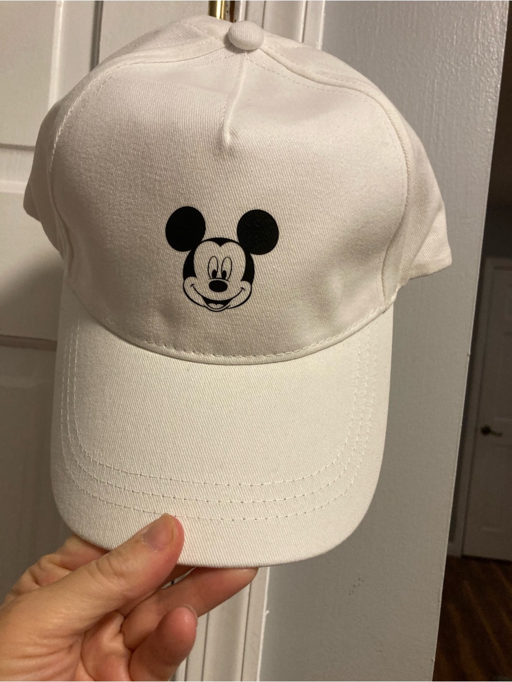 Mickey Mouse White Adjustable Baseball Cap